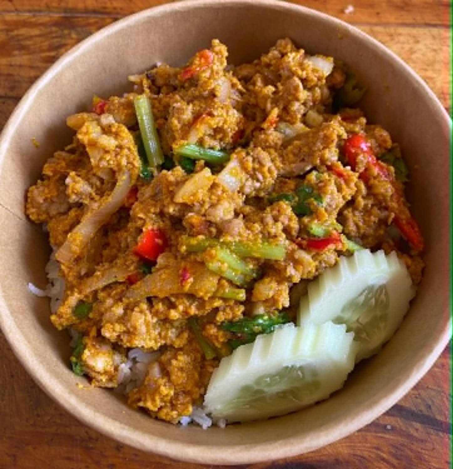 Ari rice bowl, cooked to order and ready for delivery