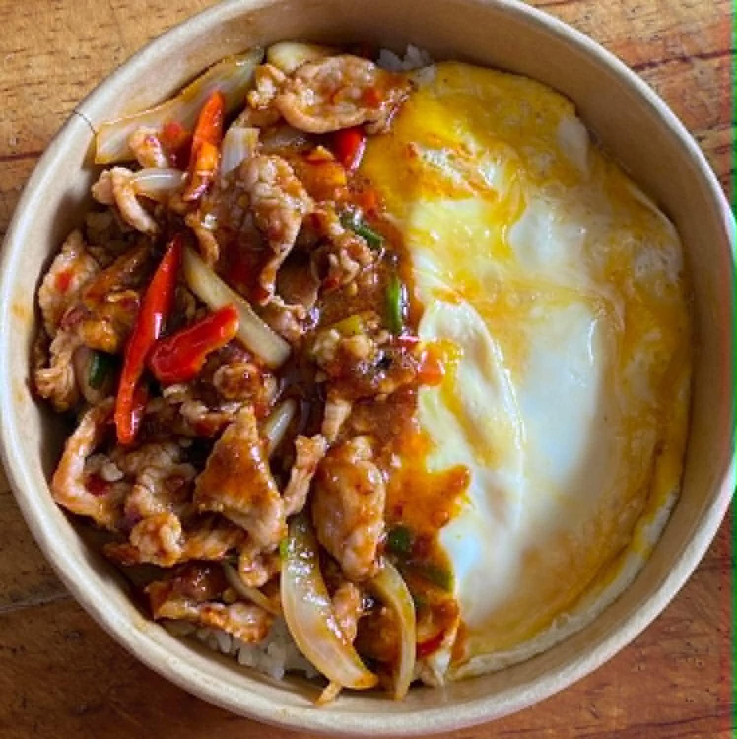 Ari rice bowl, cooked to order and ready for delivery