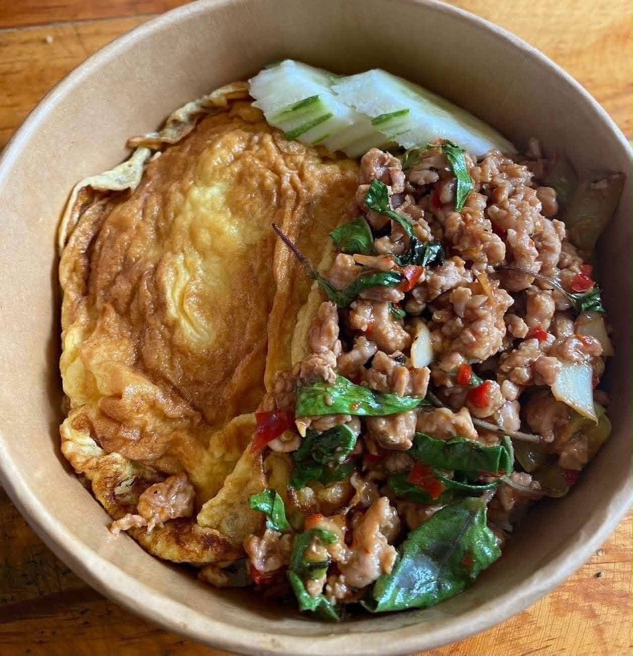 Ari rice bowl, cooked to order and ready for delivery