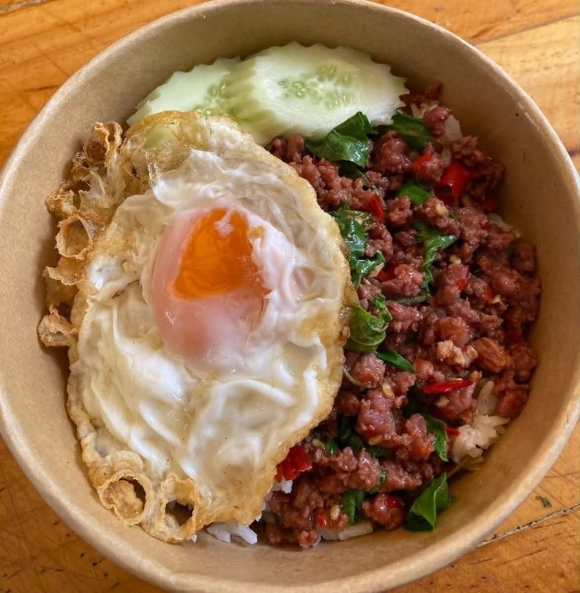 Ari rice bowl, cooked to order and ready for delivery